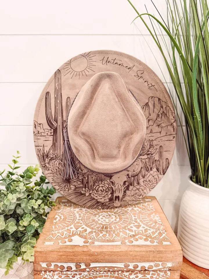 Engraved untamed spirit fedora