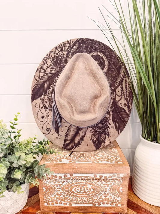 Engraved dream catcher fedora