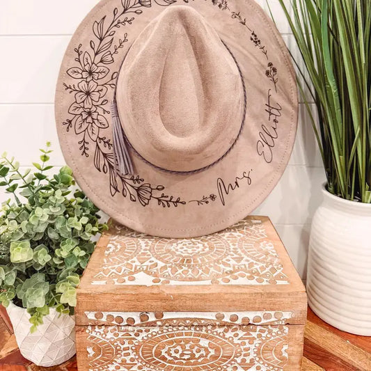 Engraved custom fedora