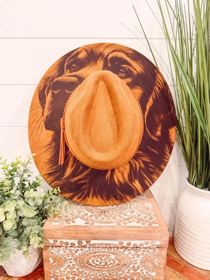 Engraved dog/lab fedora