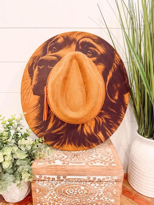 Engraved dog/lab fedora