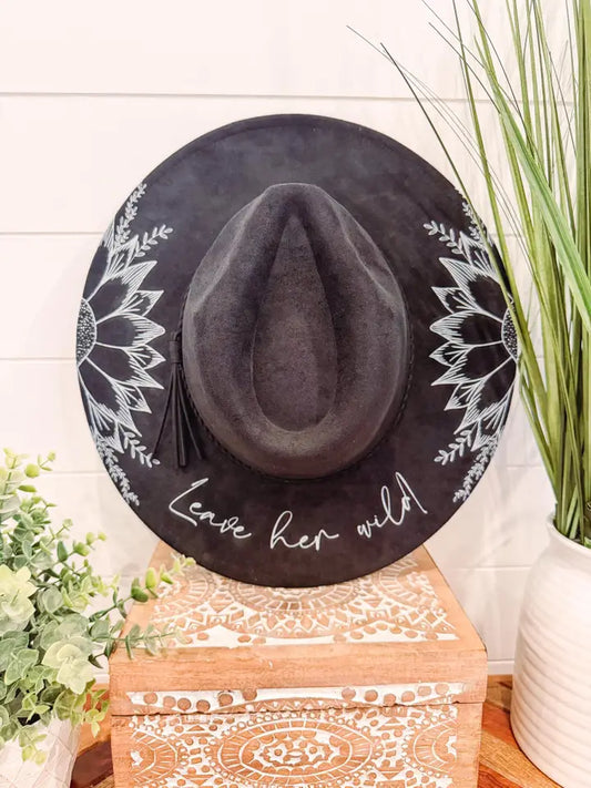 Engraved leave her wild fedora