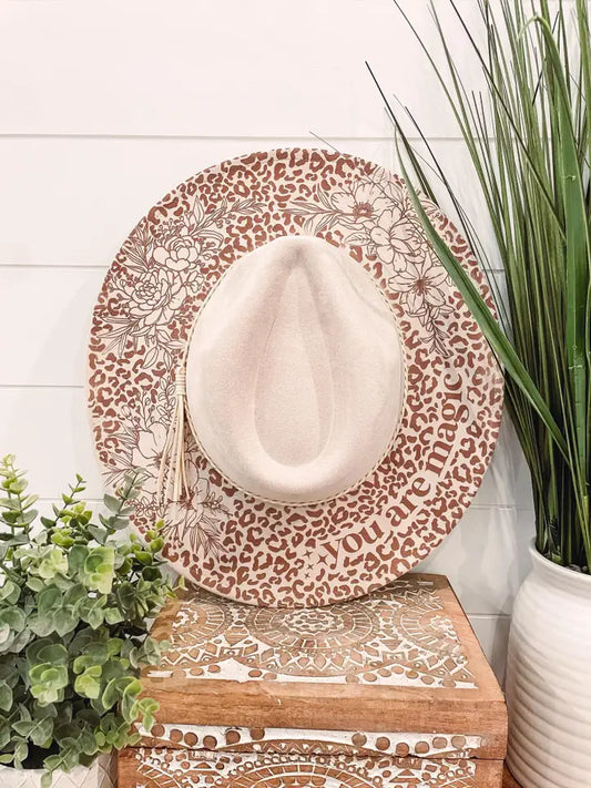 Engraved leopard fedora